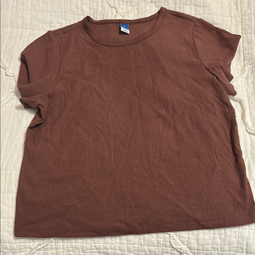 Old Navy Brown Boxy Cap Sleeve T-Shirt